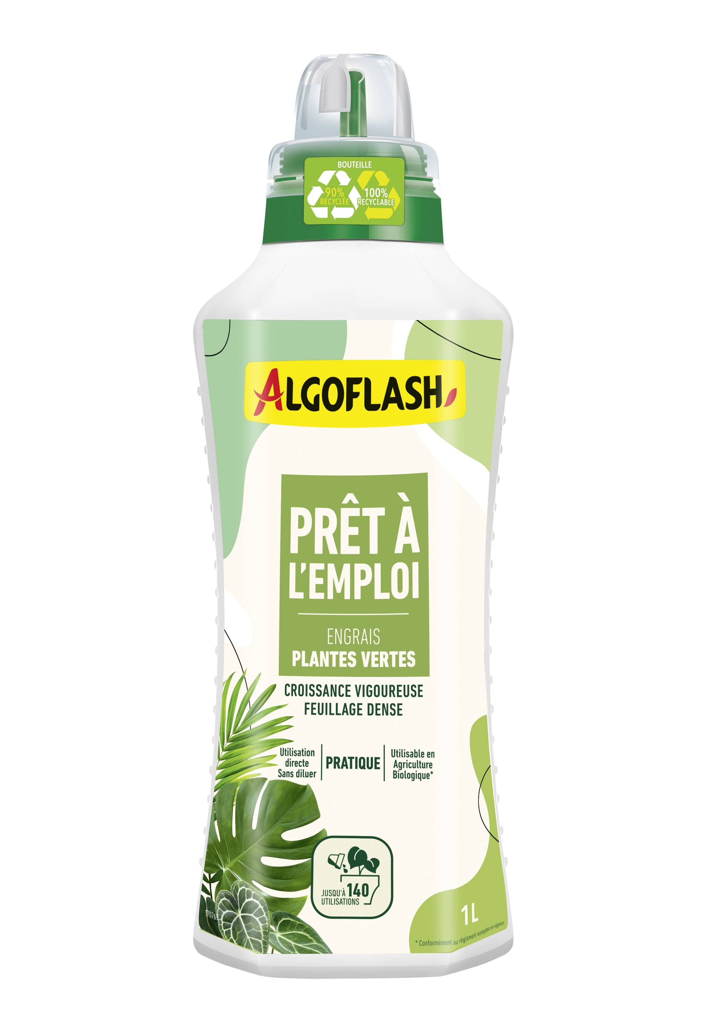 Algoflash - Engrais prêt à l'emploi Plantes vertes UAB 1 L - Algoflash