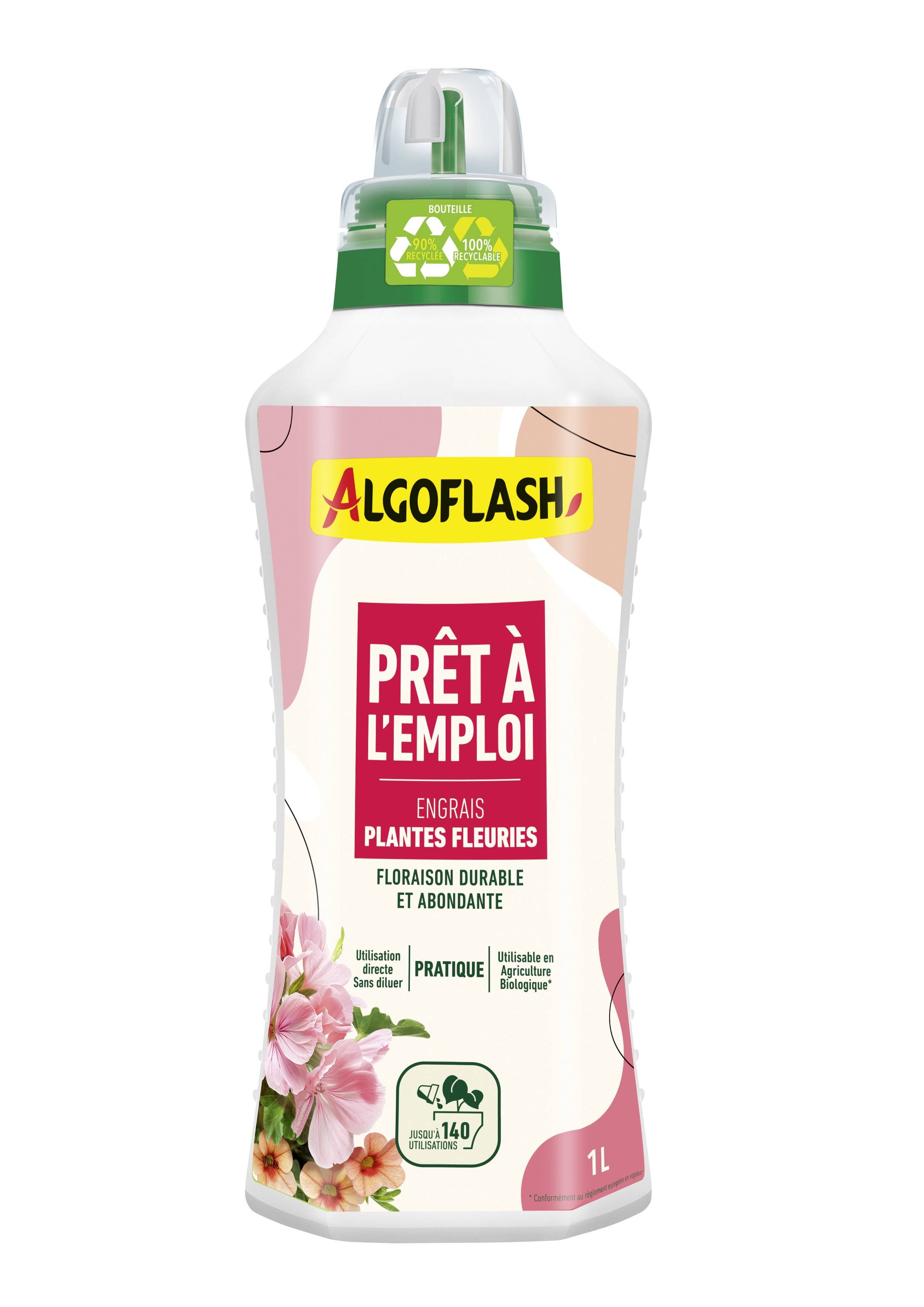 Algoflash - Engrais prêt à l'emploi Plantes fleuries UAB 1 L - Algoflash
