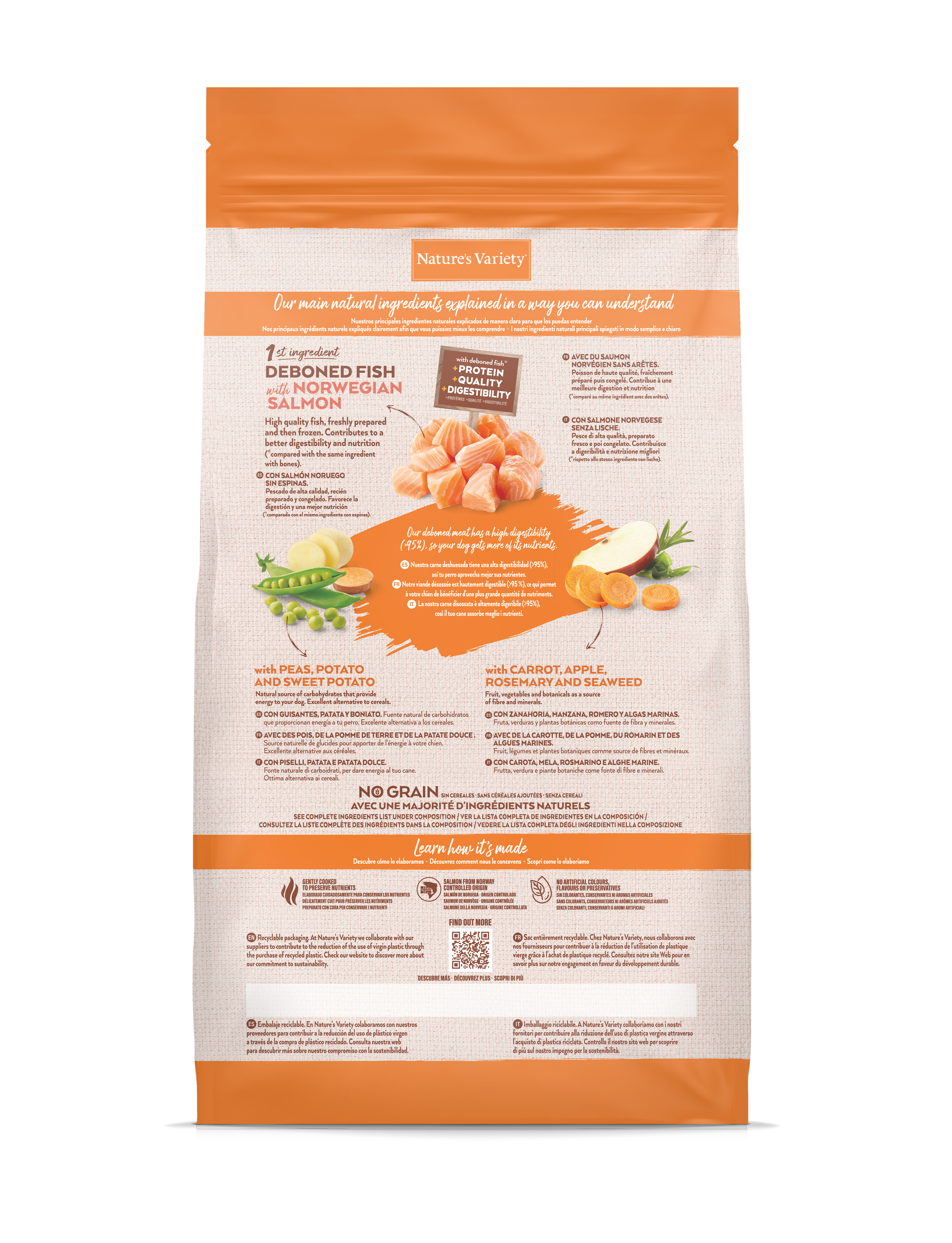 Croquettes pour chien adulte sans céréales mini saumon 3 kg - Nature's Variety - Image 6