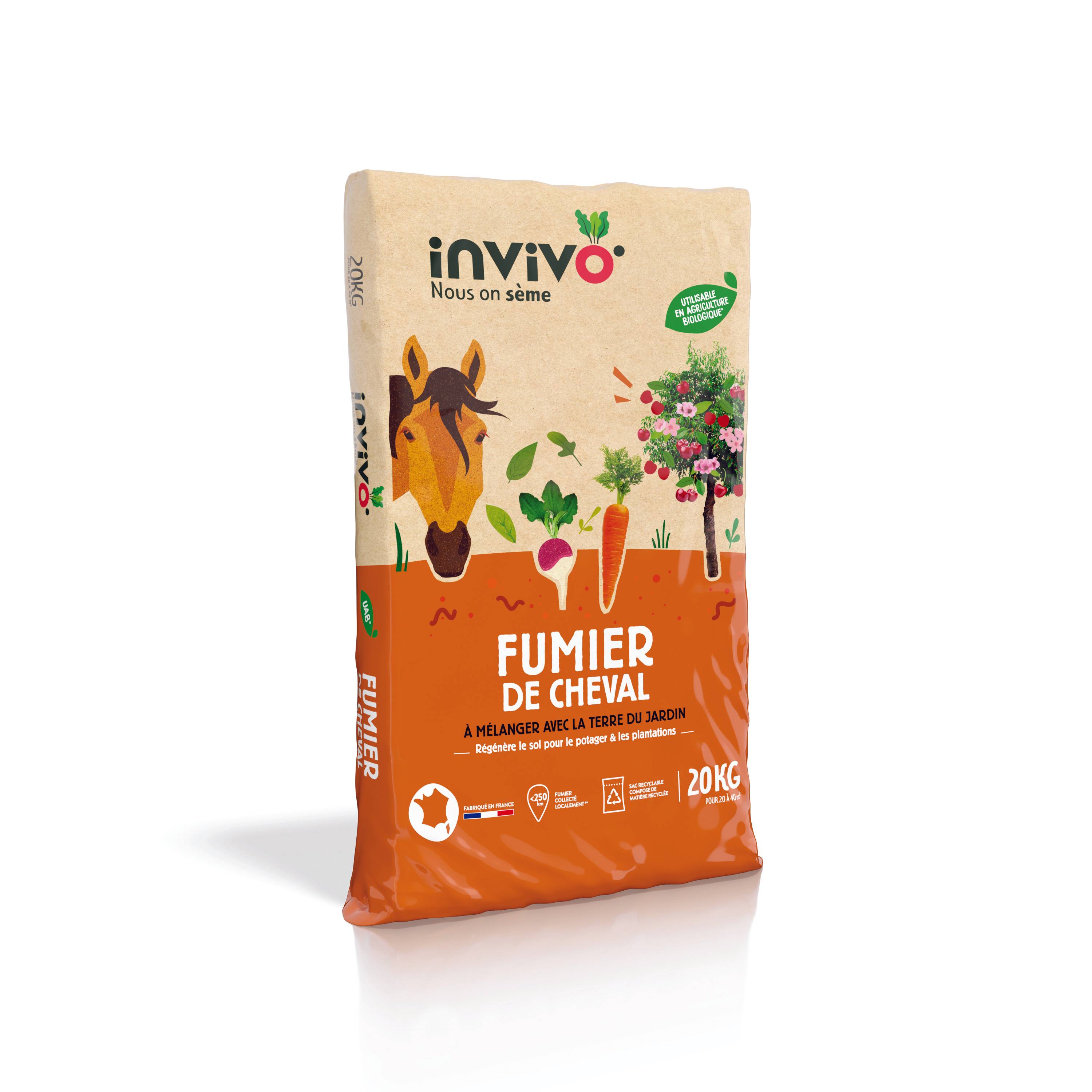 Invivo Nous On Sème - Fumier de cheval en sac de 20 kg - INVIVO Nous on sème - Imagen 2