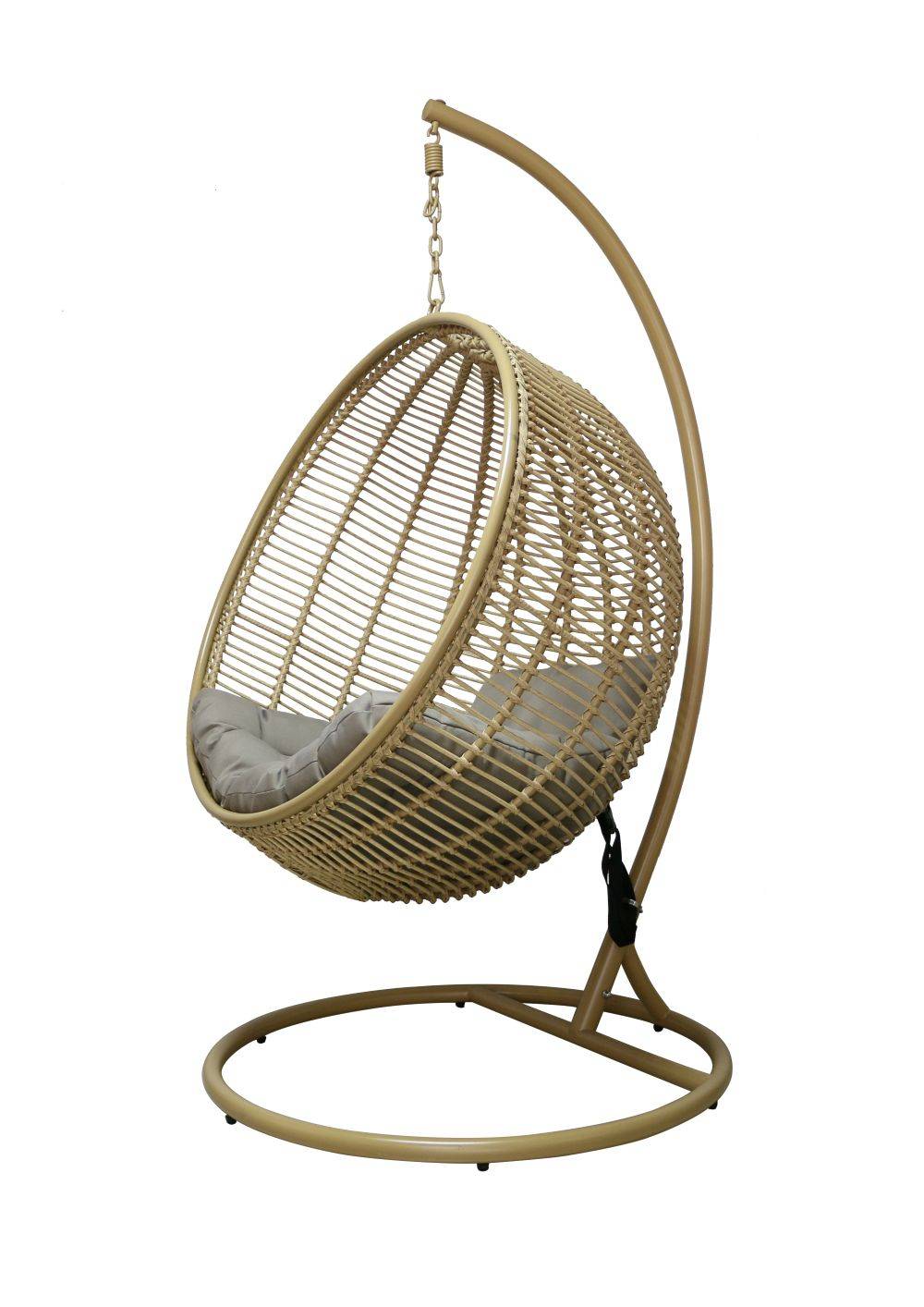 Fauteuil de jardin œuf supendu acier et corde couleur naturel - Image 4