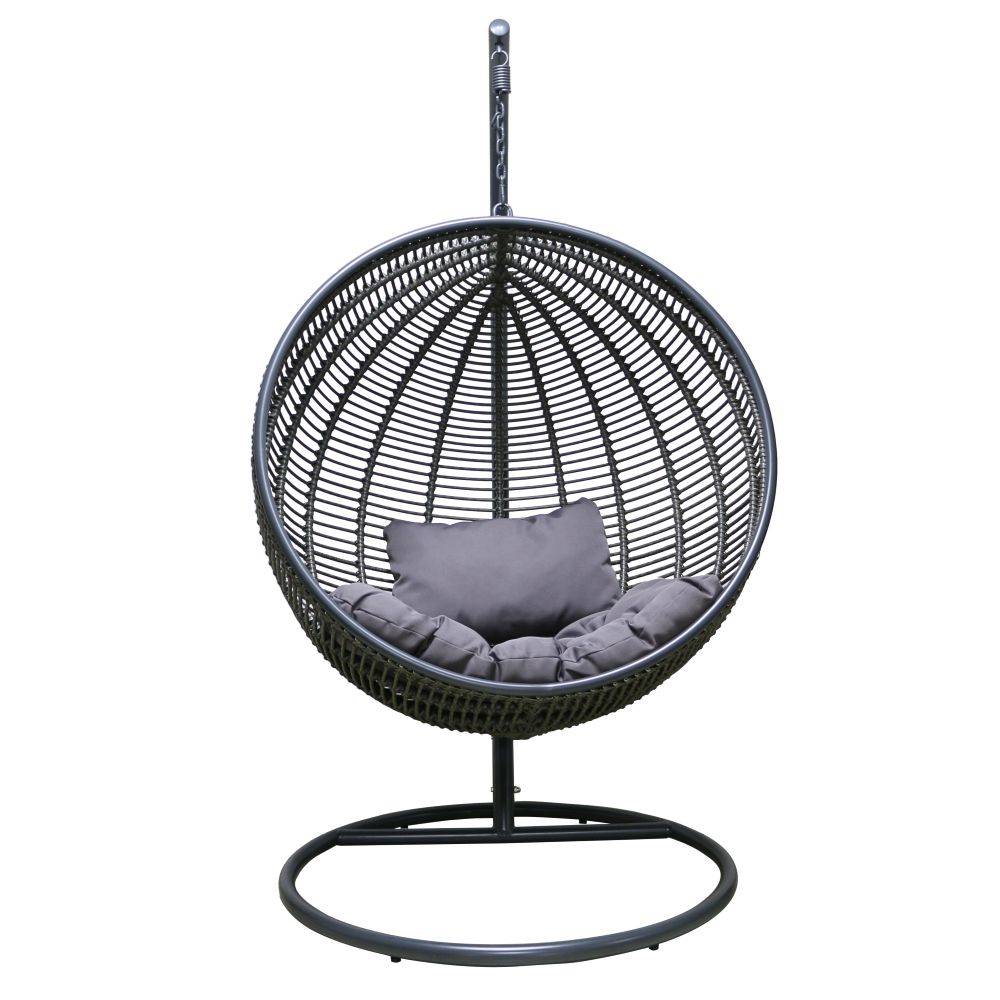 Fauteuil de jardin œuf supendu acier et corde anthracite - Imagen 2