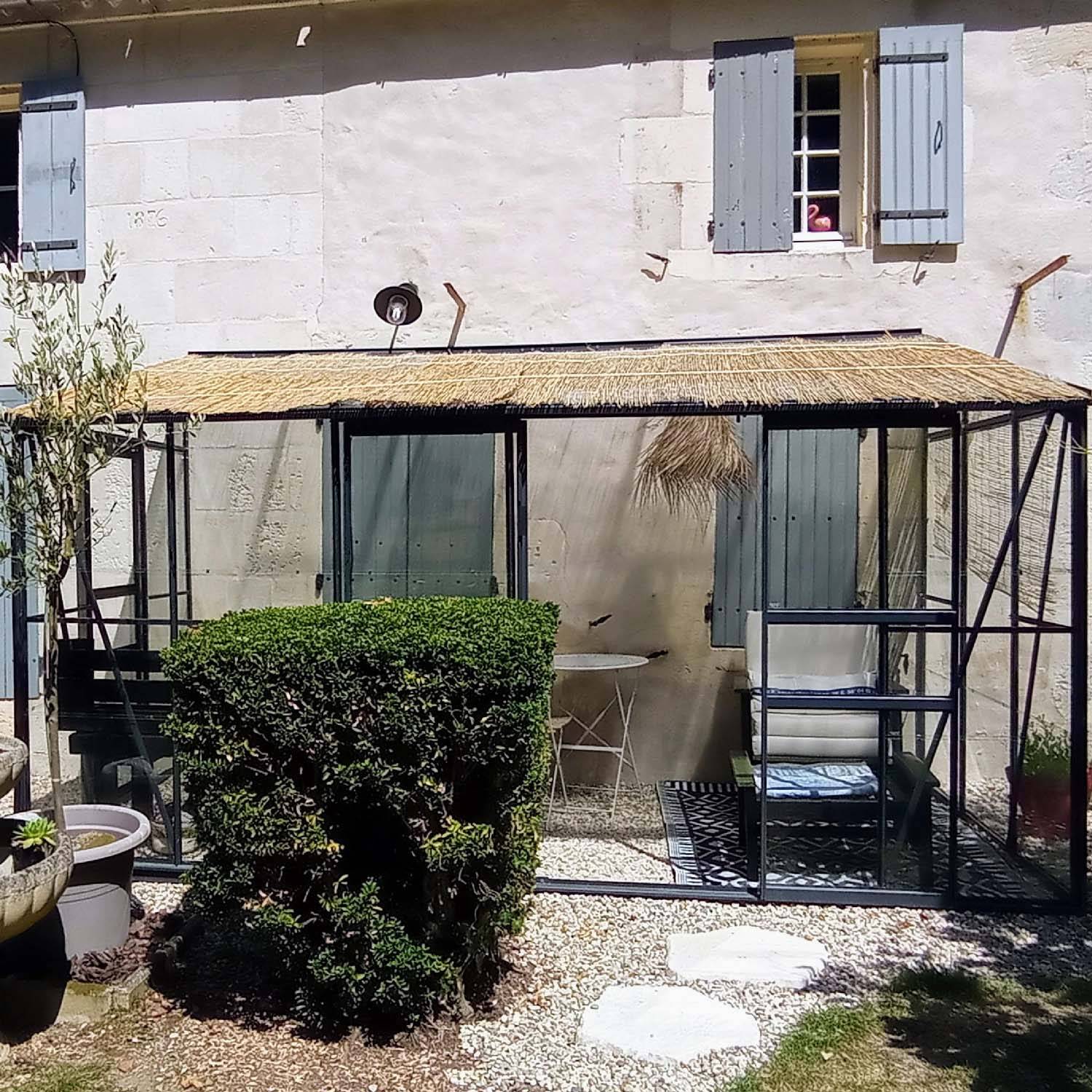 LAMS - Serre de jardin adossée verre trempé aluminium anthracite 7,2 m² Melissa avec embase - Lams