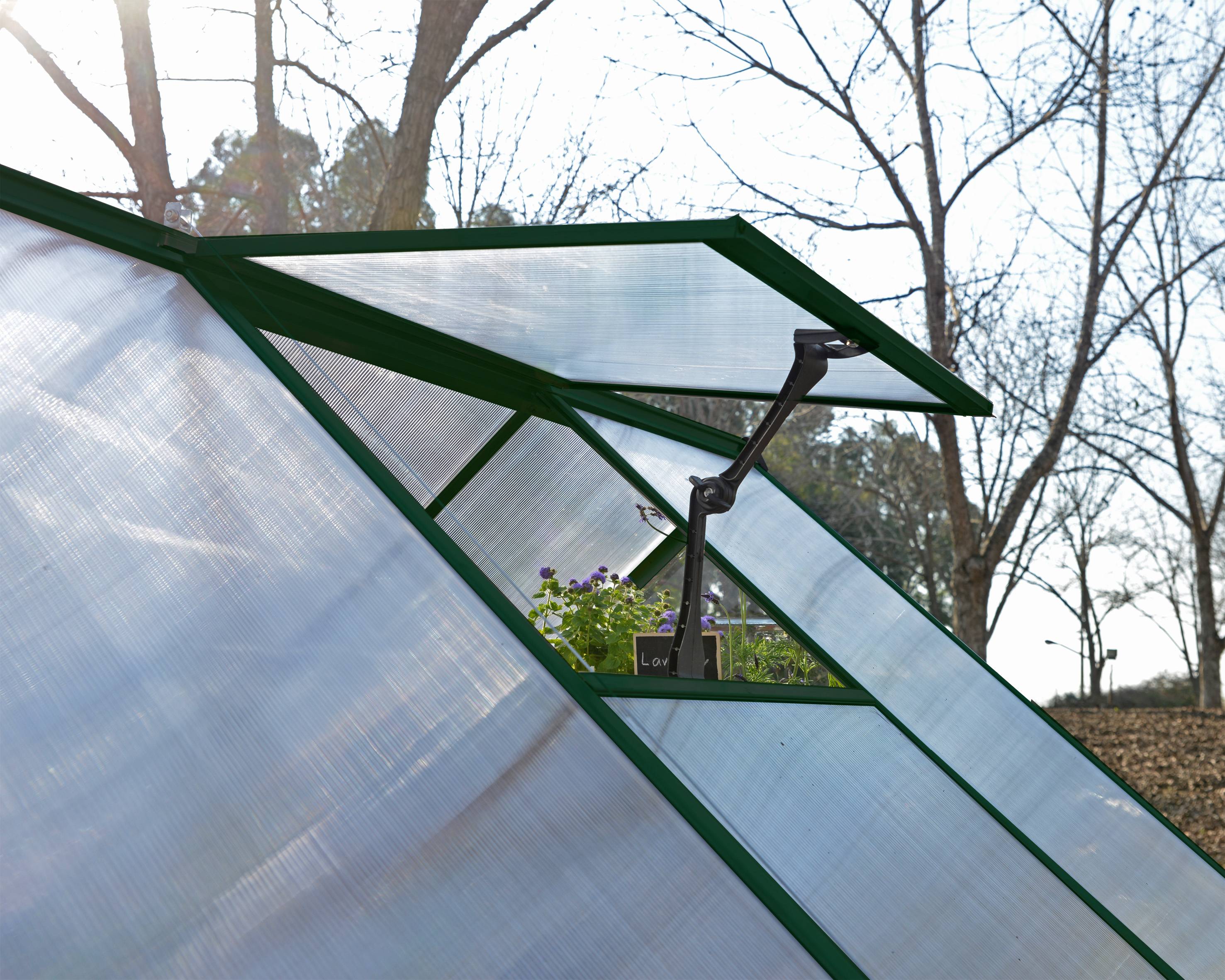 Canopia by Palram - Serre de jardin polycarbonate aluminium vert 9 m² Balance avec embase - Canopia by Palram - Image 4