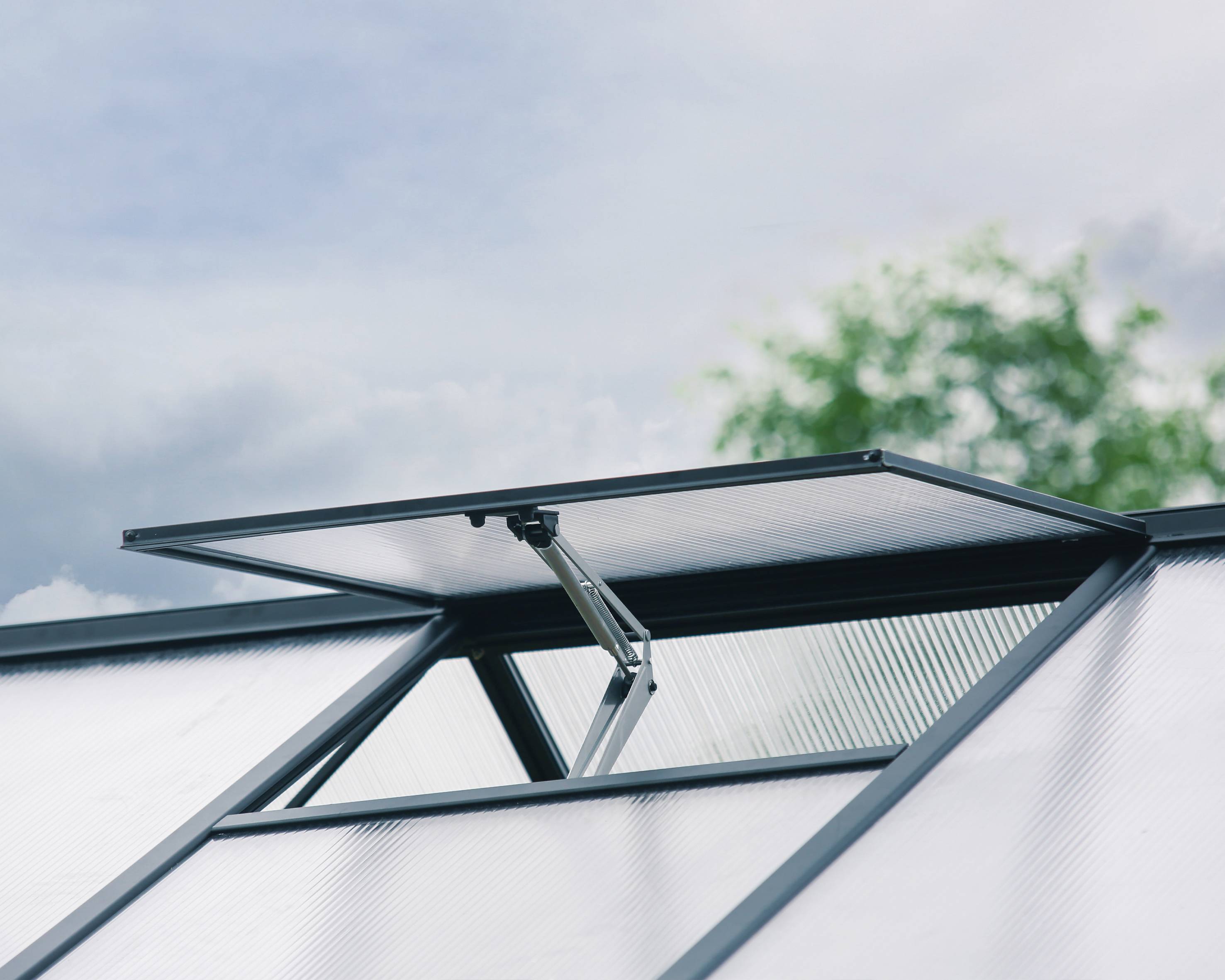 Canopia by Palram - Serre de jardin polycarbonate aluminium noir 18,4 m² Aria avec embase - Canopia by Palram - Image 6