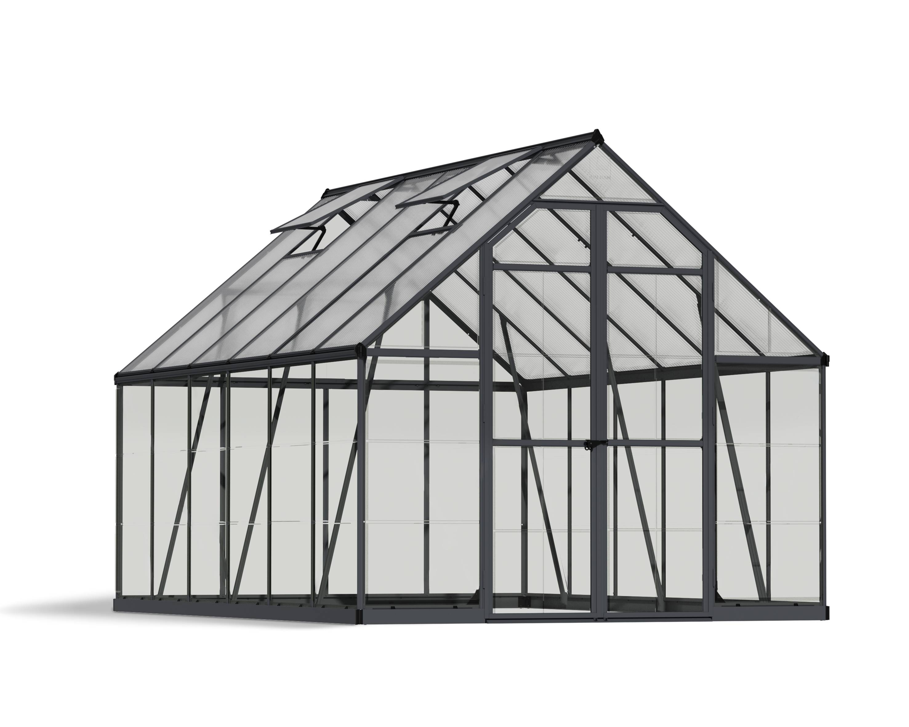 Canopia by Palram - Serre de jardin polycarbonate aluminium anthracite 9 m² Balance avec embase - Canopia by Palram - Image 3