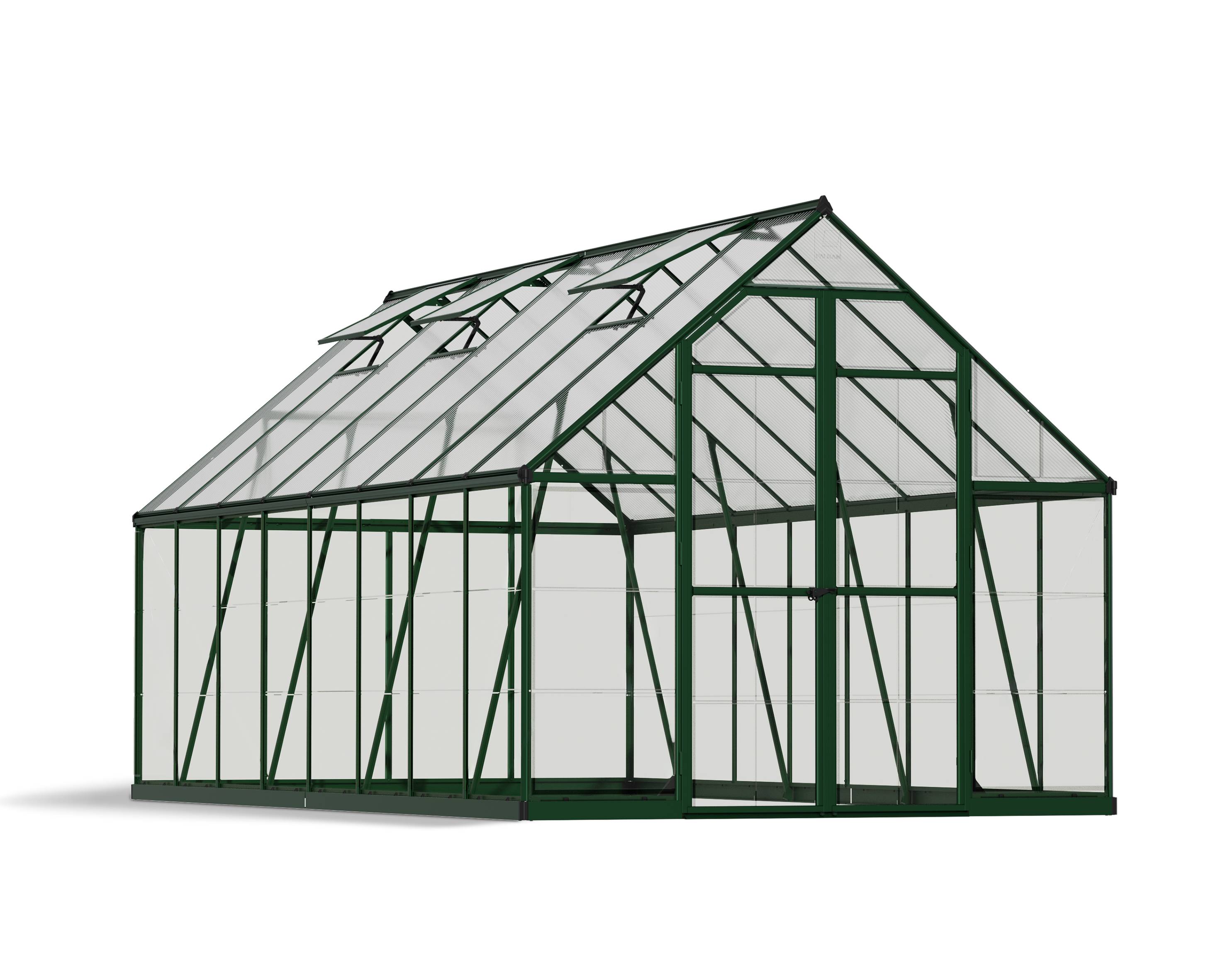 Canopia by Palram - Serre de jardin polycarbonate aluminium vert 11,9 m² Balance avec embase - Canopia by Palram - Image 4