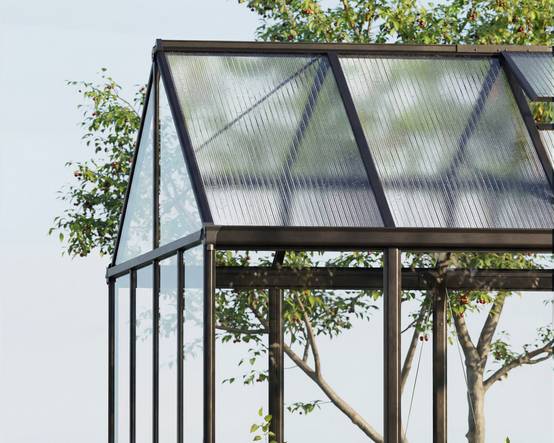 Canopia by Palram - Serre de jardin polycarbonate aluminium noir 9,3 m² Aria avec embase - Canopia by Palram - Image 7