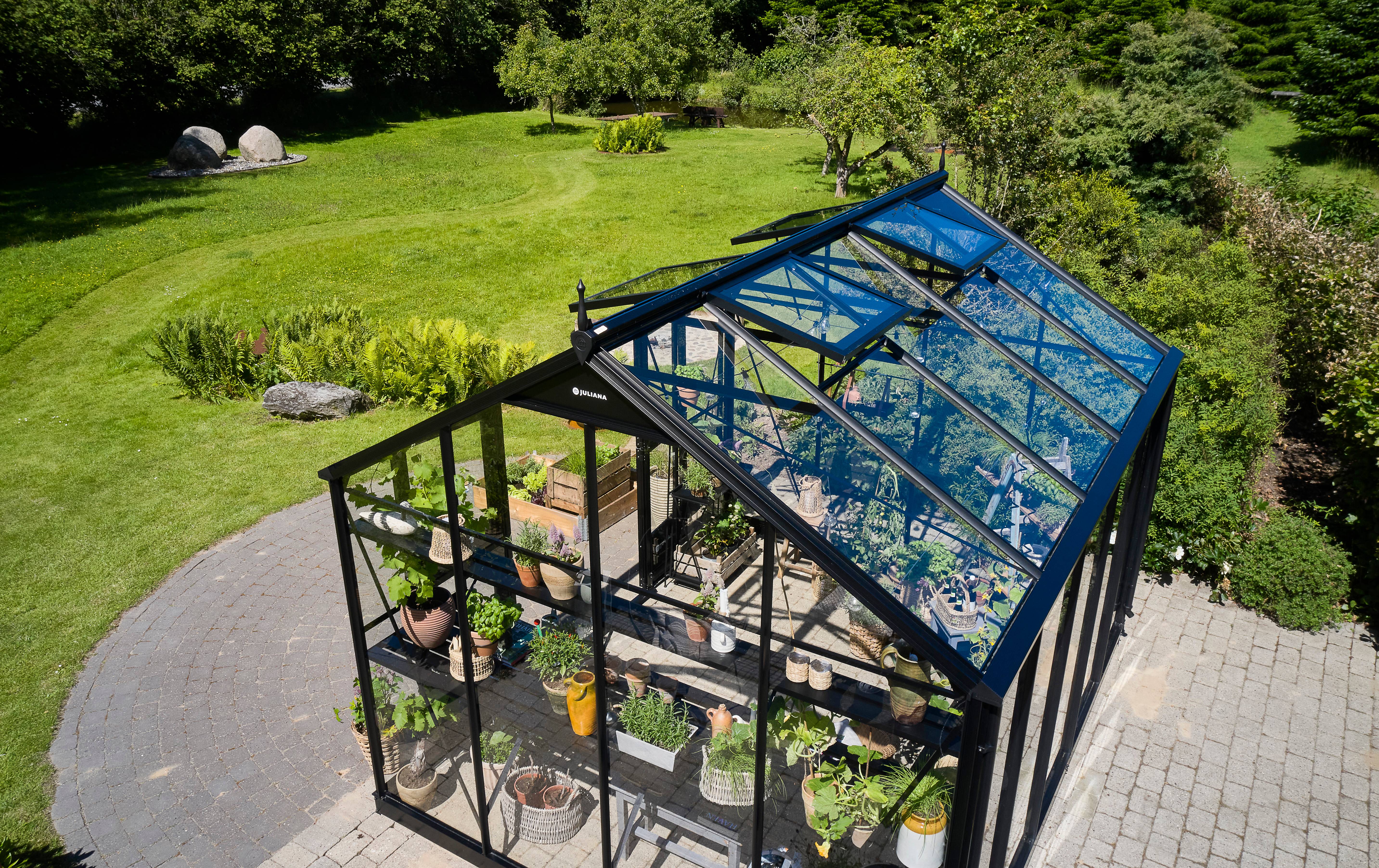 Juliana - Serre de jardin verre trempé aluminium noir 10,9 m² Jubii 60 - Juliana - Image 6