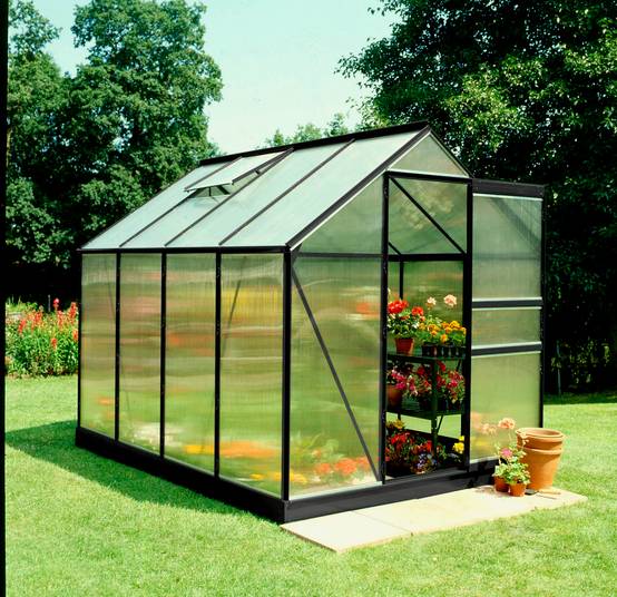 Halls - Serre de jardin polycarbonate aluminium noir 5 m² Popular 86 - Halls - Image 1