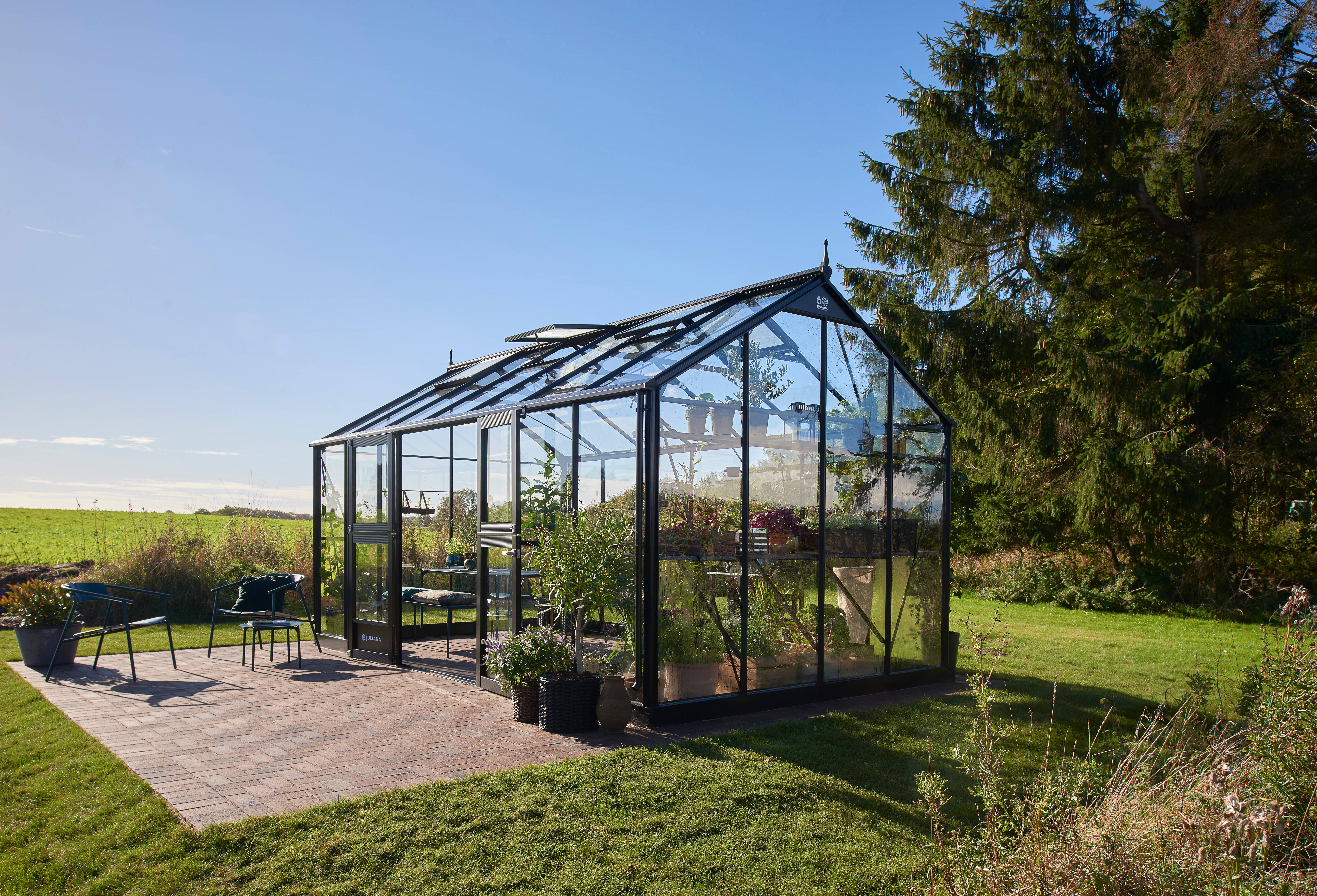 Juliana - Serre de jardin verre trempé aluminium noir 15,1 m² Jubii 60 - Juliana - Image 1