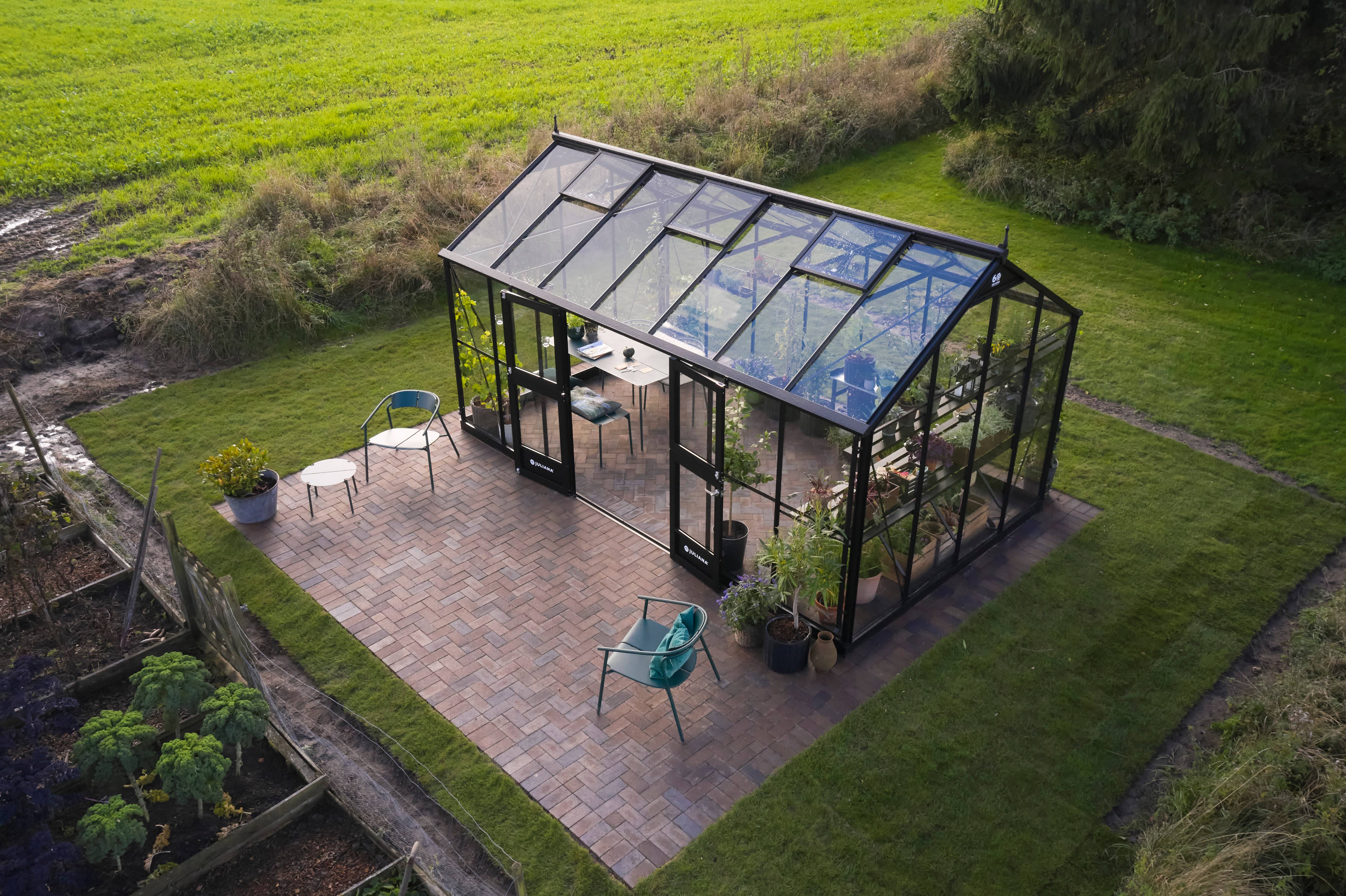 Juliana - Serre de jardin verre trempé aluminium noir 15,1 m² Jubii 60 - Juliana - Image 2