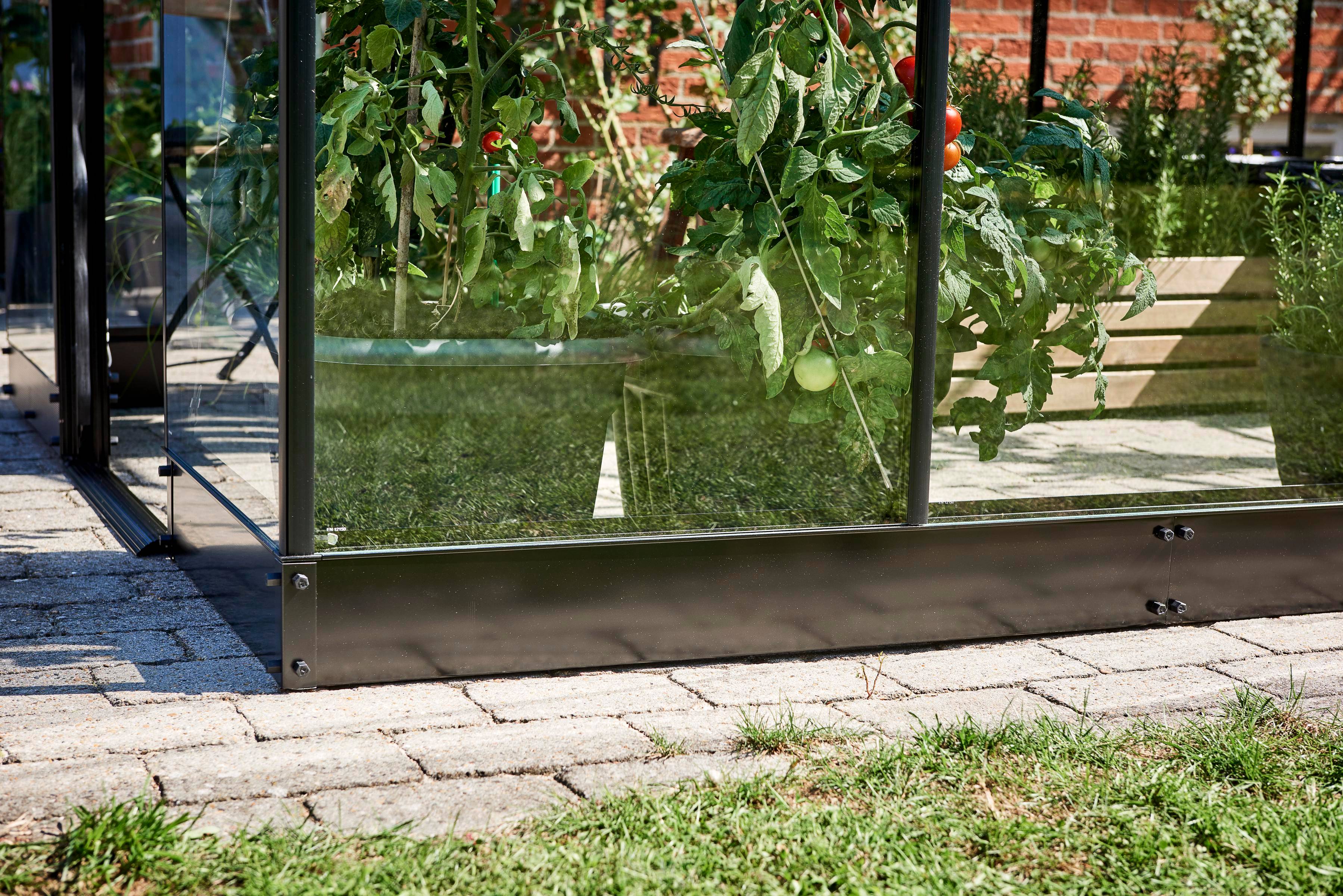 Halls - Embase pour serre de jardin acier galvanisé laqué noir 3,6 m² Qube 6 - Halls - Image 1