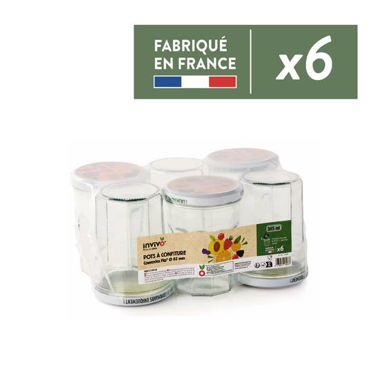 Invivo Nous On Sème - Pots à confiture 385 ml Ø 82 mm x6 - INVIVO Nous on sème - Imagen 1