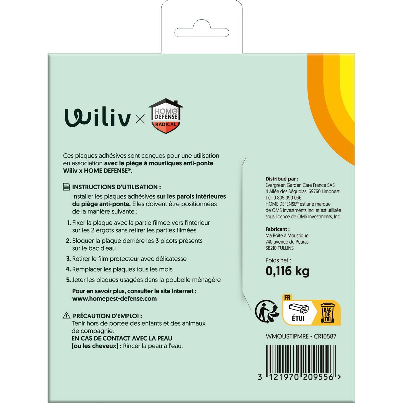 Home defense - Recarga de 8 placas adhesivas para trampa de mosquitos anti-ponte - Wiliv & HOME DEFENSE® - Imagen 2