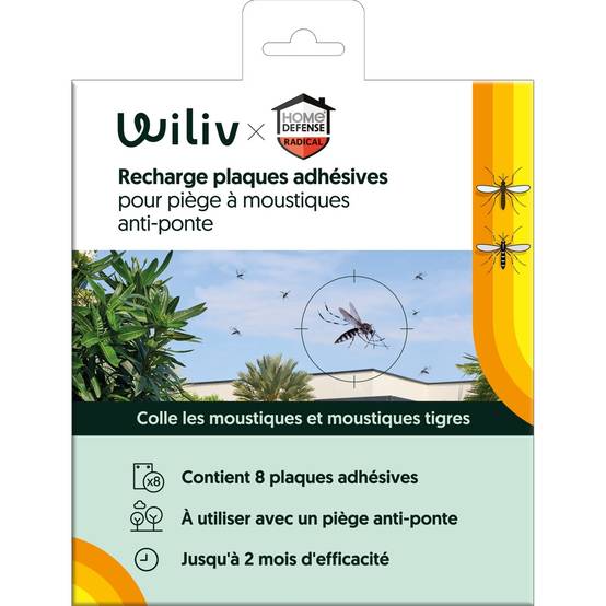 Home defense - Recharge de 8 plaques adhésives pour piège à moustiques anti-ponte - Wiliv & HOME DEFENSE® - Image 1