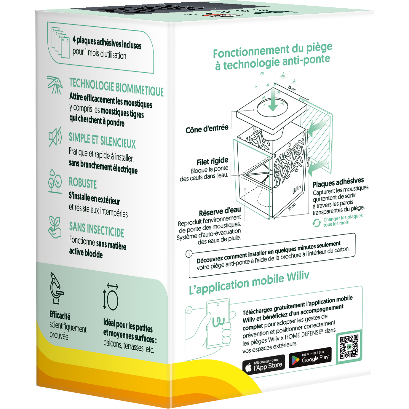 Home defense - Trampa de mosquitos tech. anti-ponte lote de 2 - L 22,5 x l 22,5 x H 35,5 cm - Wiliv & HOME DEFENSE® - Imagen 2