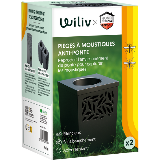 Home defense - Piège à moustiques tech. anti-ponte lot de 2 - L 22,5 x l 22,5 x H 35,5 cm - Wiliv & HOME DEFENSE® - Image 3