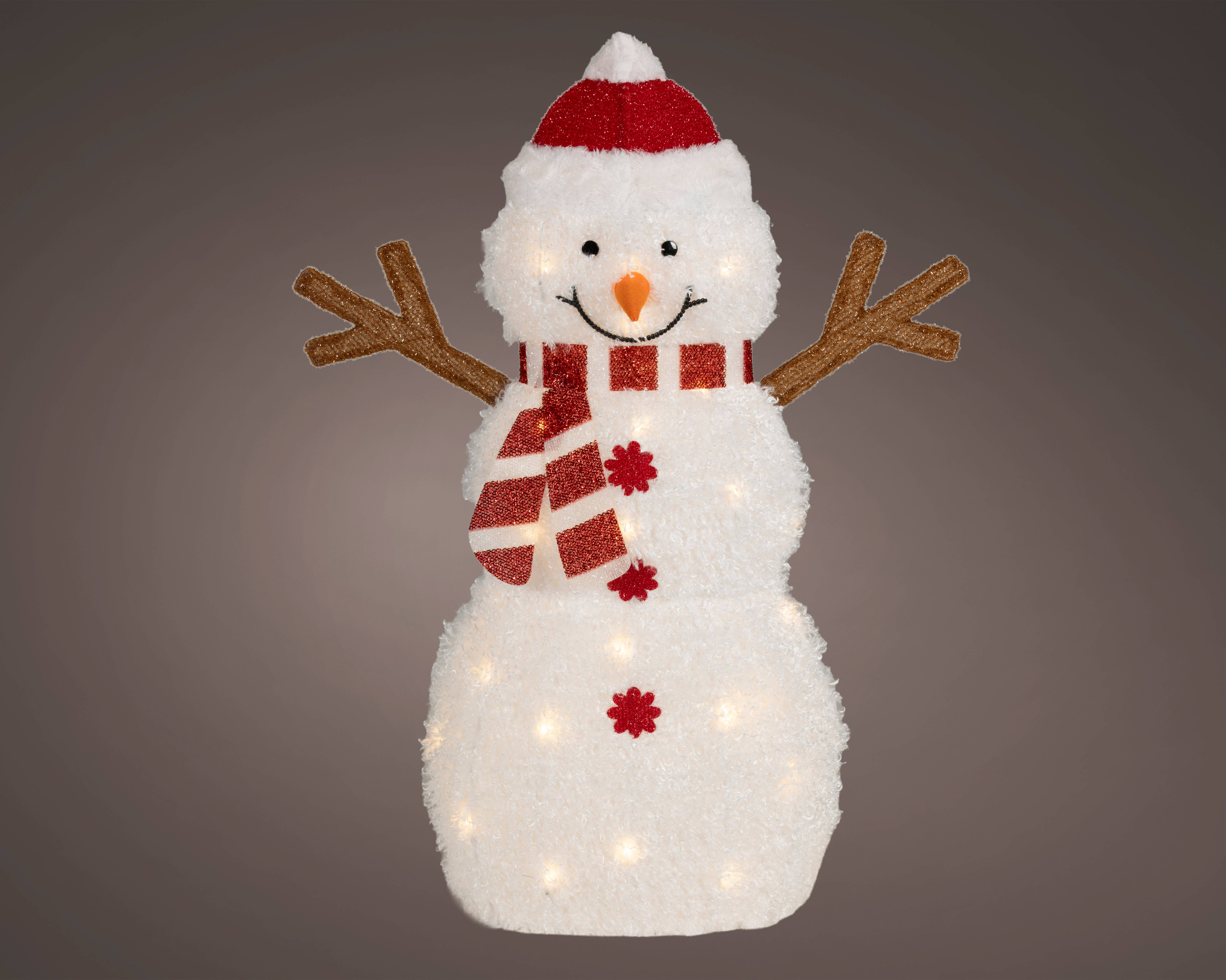 Decoris - LED muñeco de nieve exterior colores/blanco cálido L18.00-W61.00-H82.00cm-30L