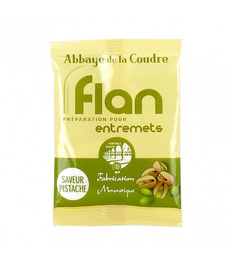 Flans de l'Abbaye - Flan en sobre sabor pistacho 45 g - Abbaye de la Coudre