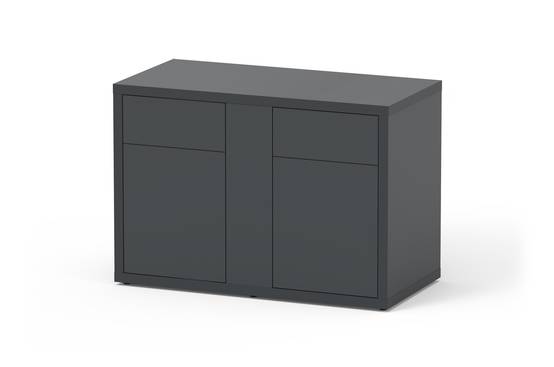 Aquatlantis - Meuble Aquarium pour poissons Gris Anthracite 2 portes - Aquatlantis