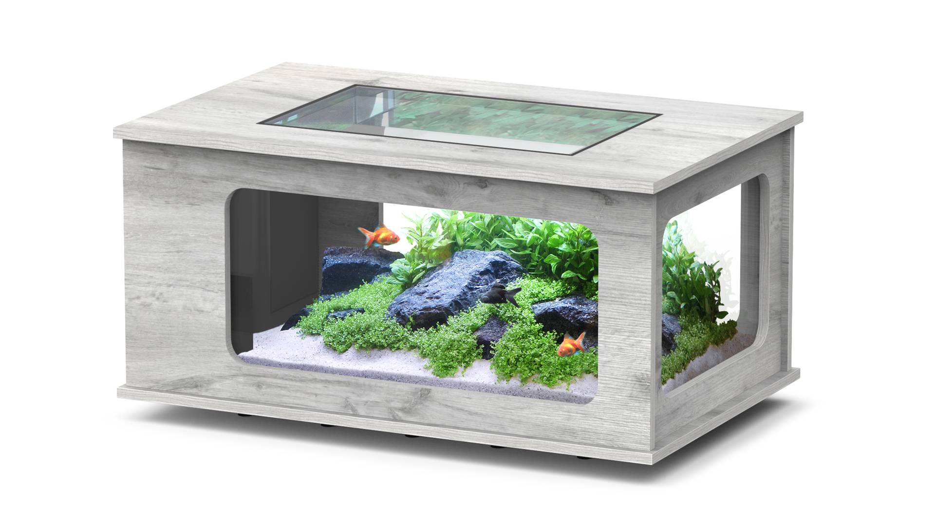 Aquatlantis - Aquarium pour poissons Aquatable Chêne Blanc 177 L - Aquatlantis - Image 1