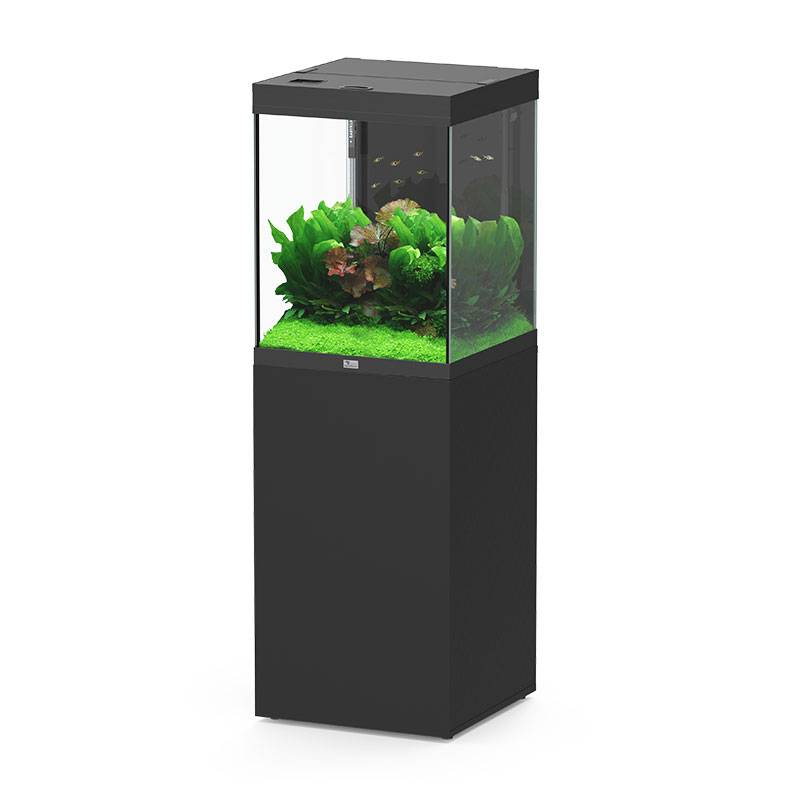 Aquatlantis - Aquarium pour poissons + Meuble Aqua Tower 163 LED 133L Noi r- Aquatlantis