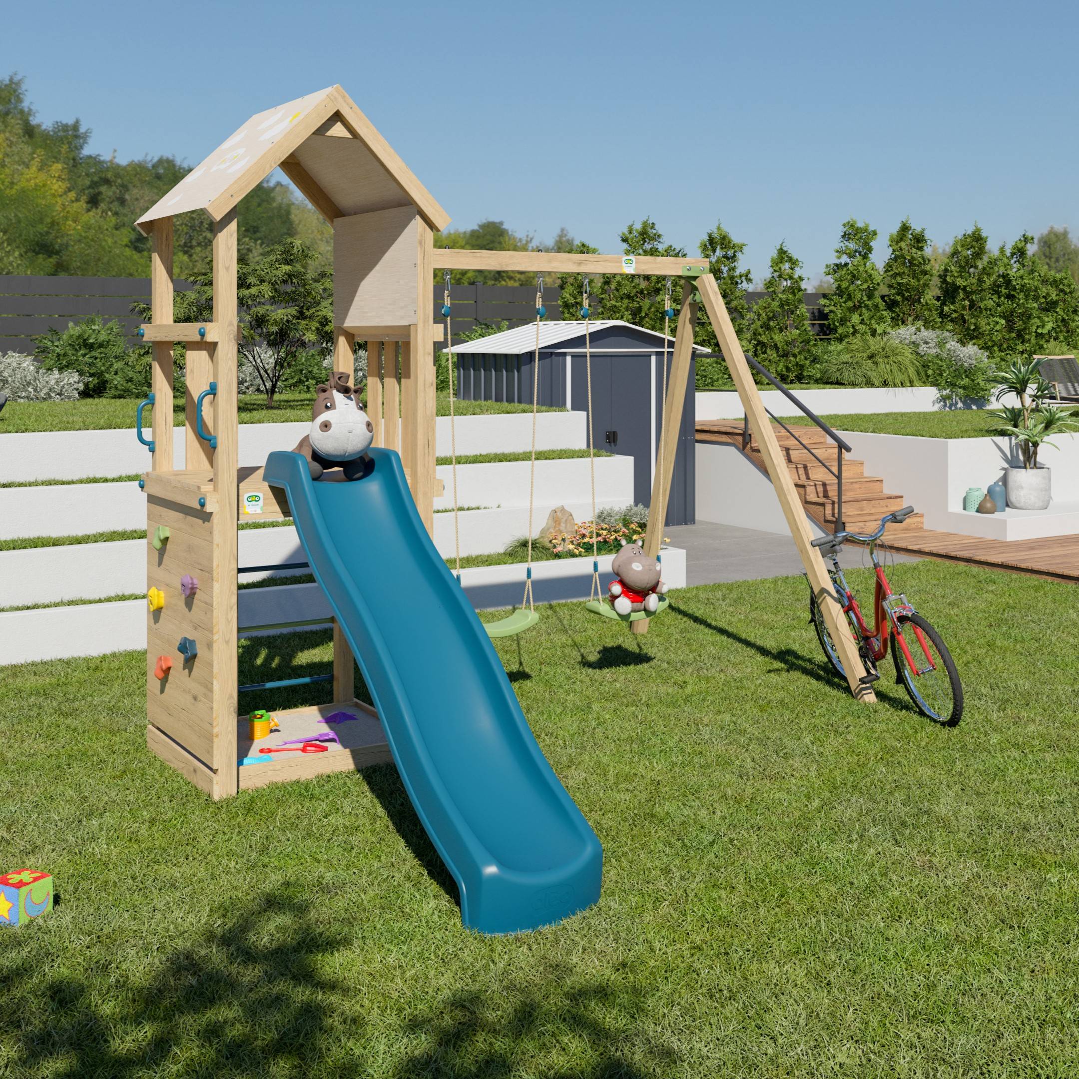Aleo - Aire de jeux en bois 7 enfants SMART XPERIENCE Aléo by Trigano