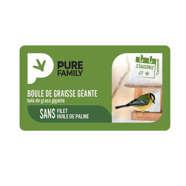 Pure Family - Bola de grasa gigante 500g para aves - PURE FAMILY - Imagen 2