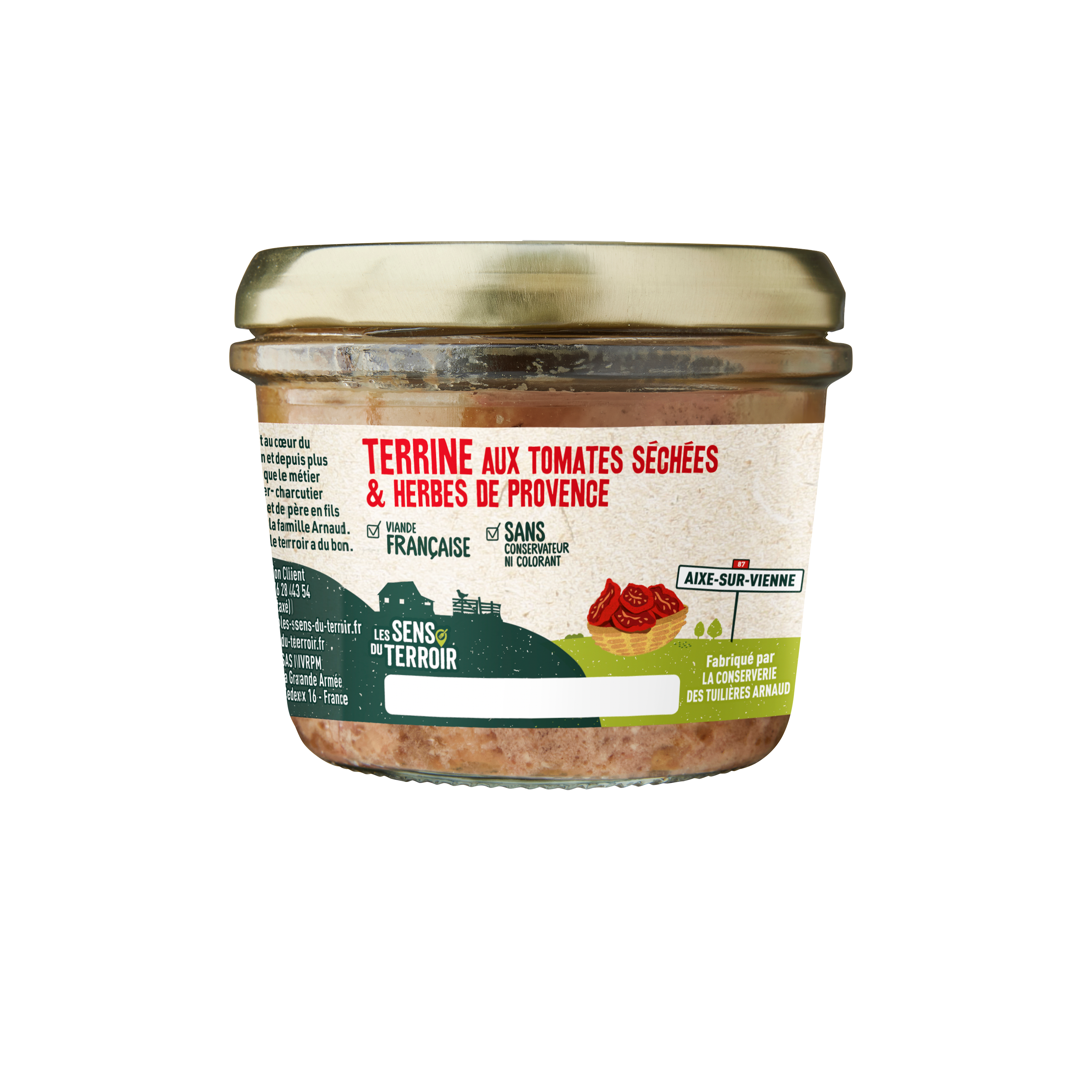 Les Sens du Terroir - Terrina con tomates secos y hierbas de Provenza 180 g - Les Sens du Terroir - Imagen 1
