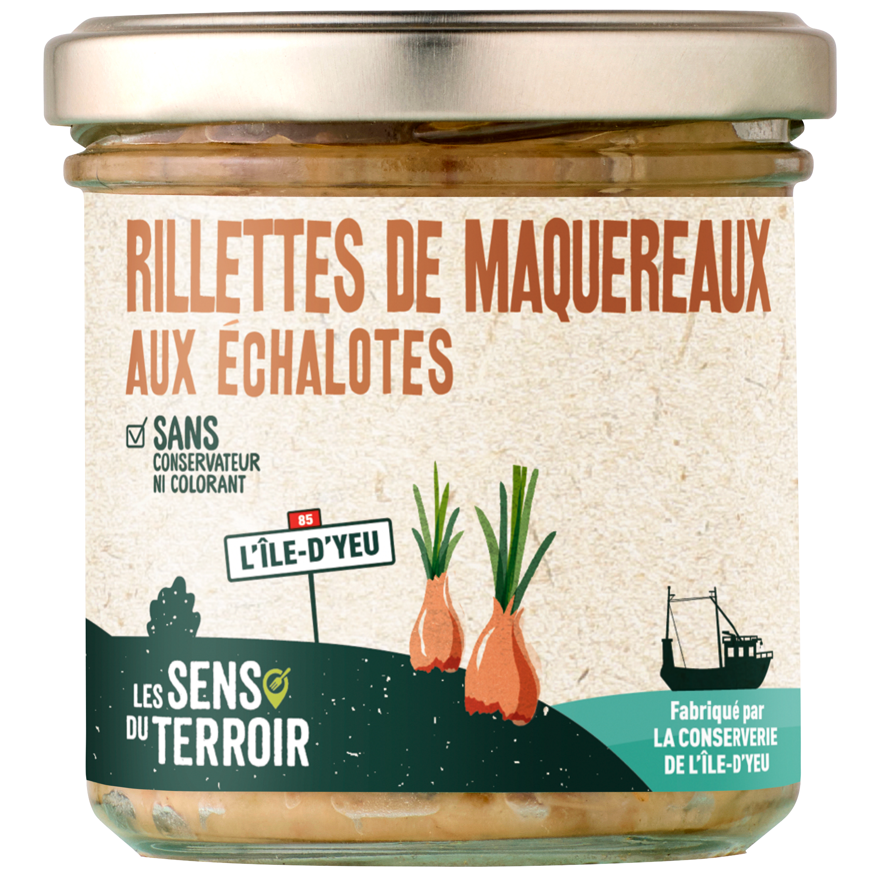 Les Sens du Terroir - Rillettes de maquereaux aux échalotes 140 g - Les Sens du Terroir