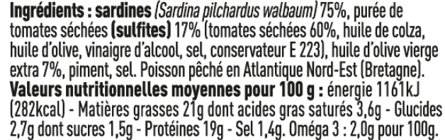 Les Sens du Terroir - Sardines de Bretagne à l'huile d'olive et tomate séchées 115 g - Les Sens du Terroir - Image 2