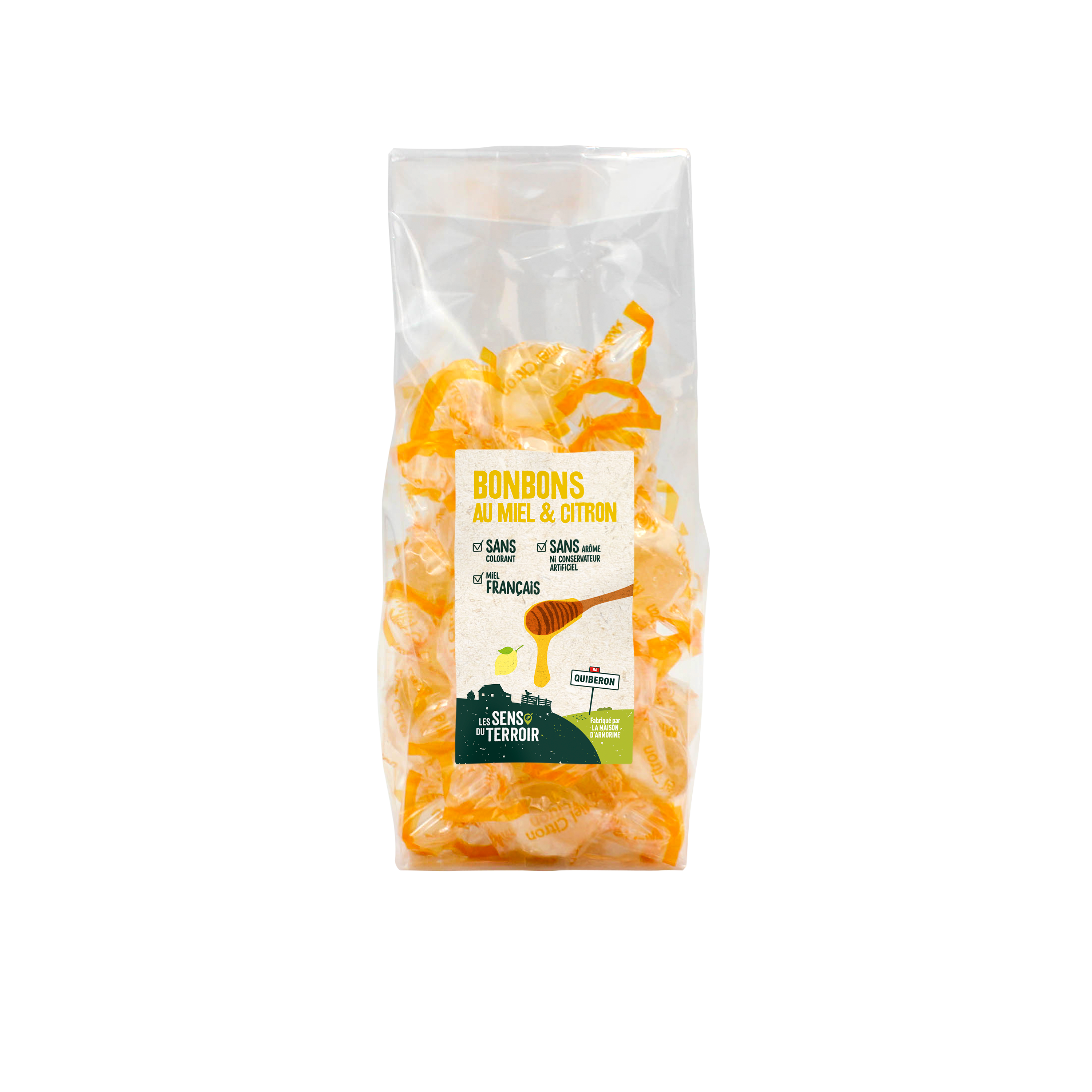 Les Sens du Terroir - Bonbons au miel et au citron 125 g - Les Sens du Terroir
