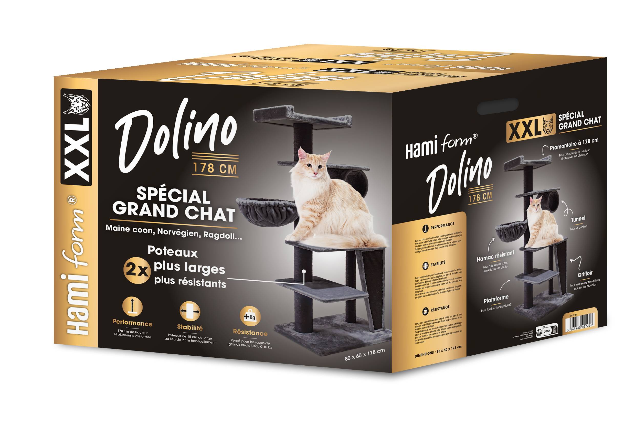 Hamiform - Árbol para gato Dolino XXL para gatos grandes 178 cm - Hami Form - Imagen 2