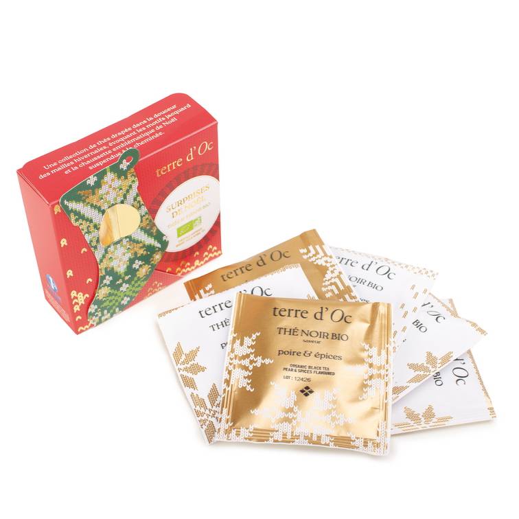 Terre d'Oc - Sorpresa de Navidad 6 tés e infusiones bio 11 g- Terre d'Oc - Imagen 1