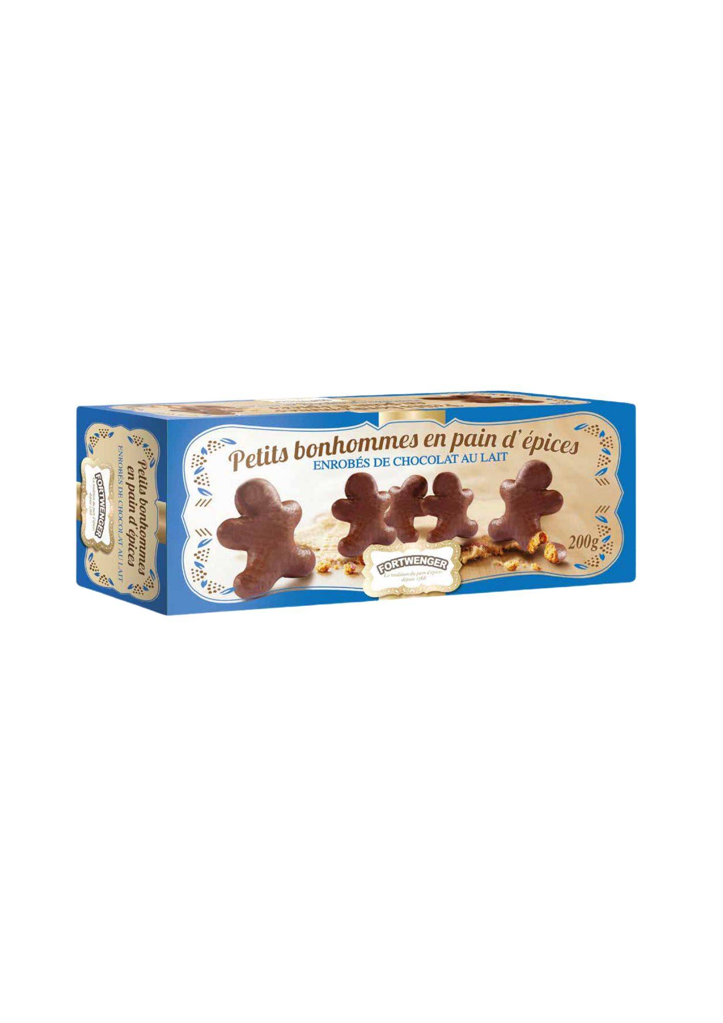 Fortwenger - Muñeco de jengibre cubierto de chocolate con leche 200 g - Fortwenger