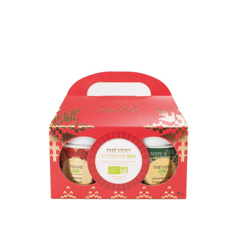 Terre d'Oc - Coffret duo thé vert gingembre miel et infusion pomme d'amour 90 g - Terre d'Oc - Image 1