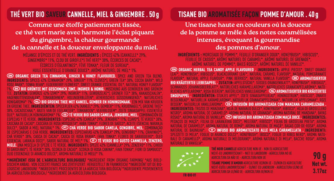 Terre d'Oc - Coffret duo thé vert gingembre miel et infusion pomme d'amour 90 g - Terre d'Oc - Image 3