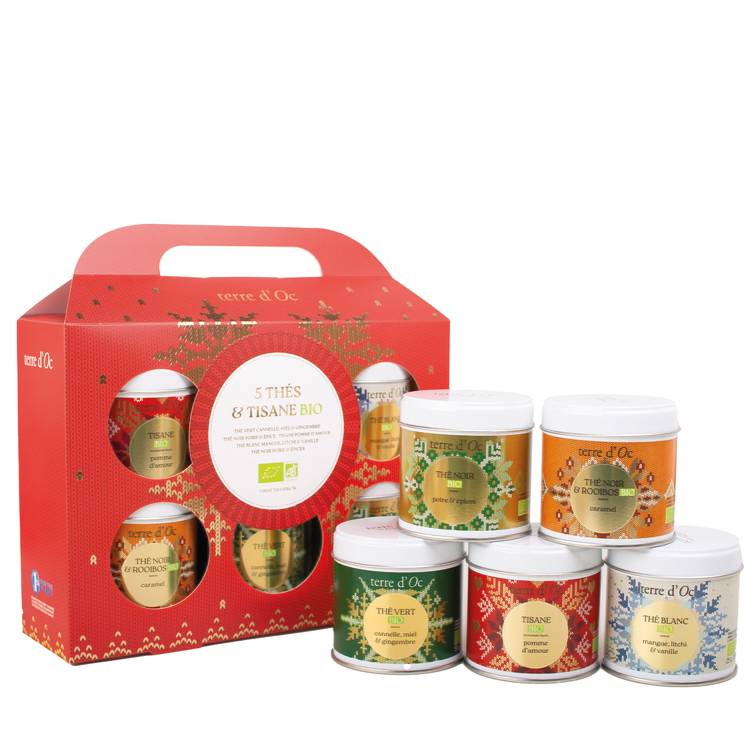 Terre d'Oc - Caja de tés y tisana de Navidad BIO - Terre d'Oc