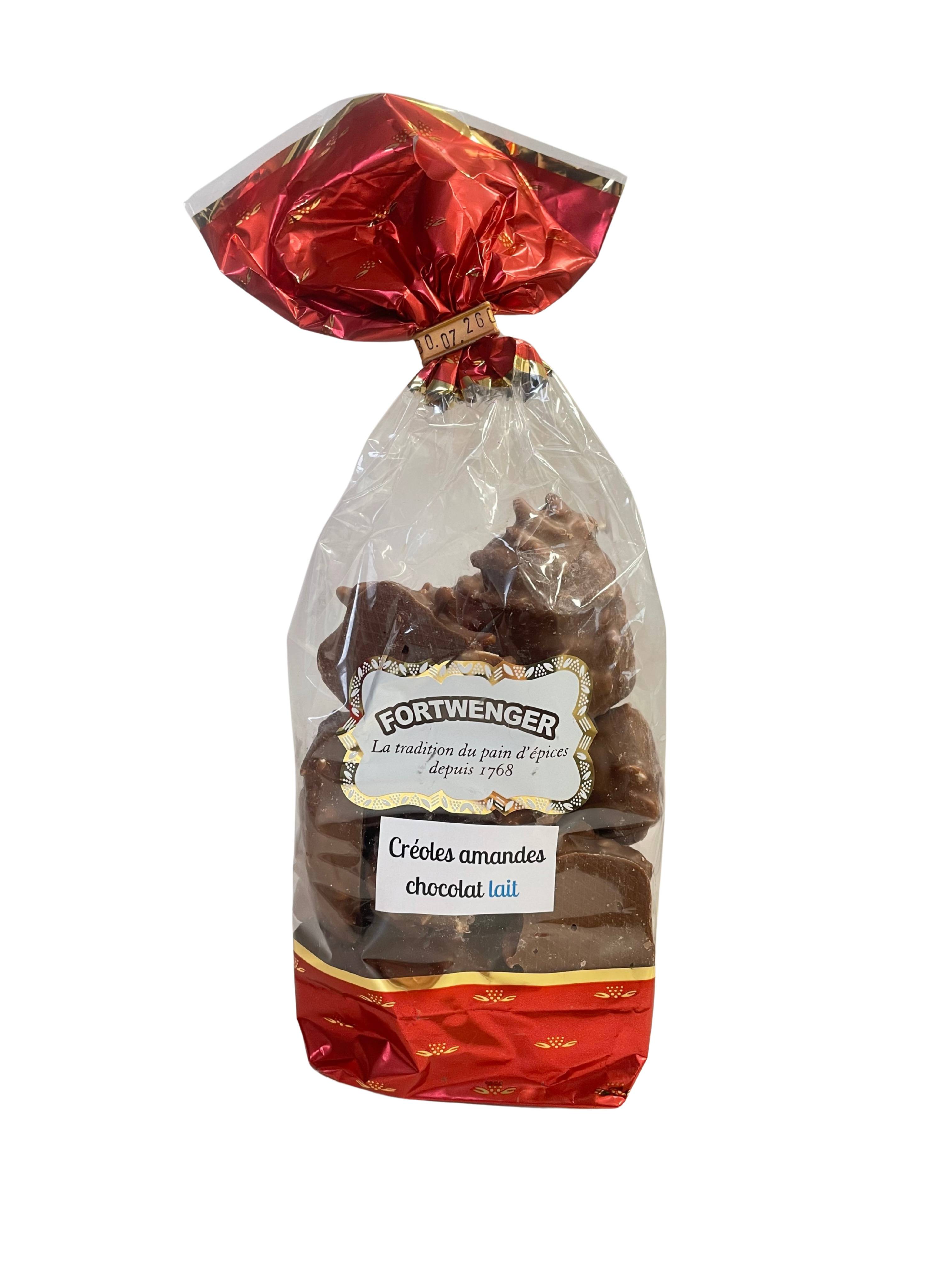 Fortwenger - Criollas con almendras cubiertas de chocolate con leche 200 g - Fortwenger