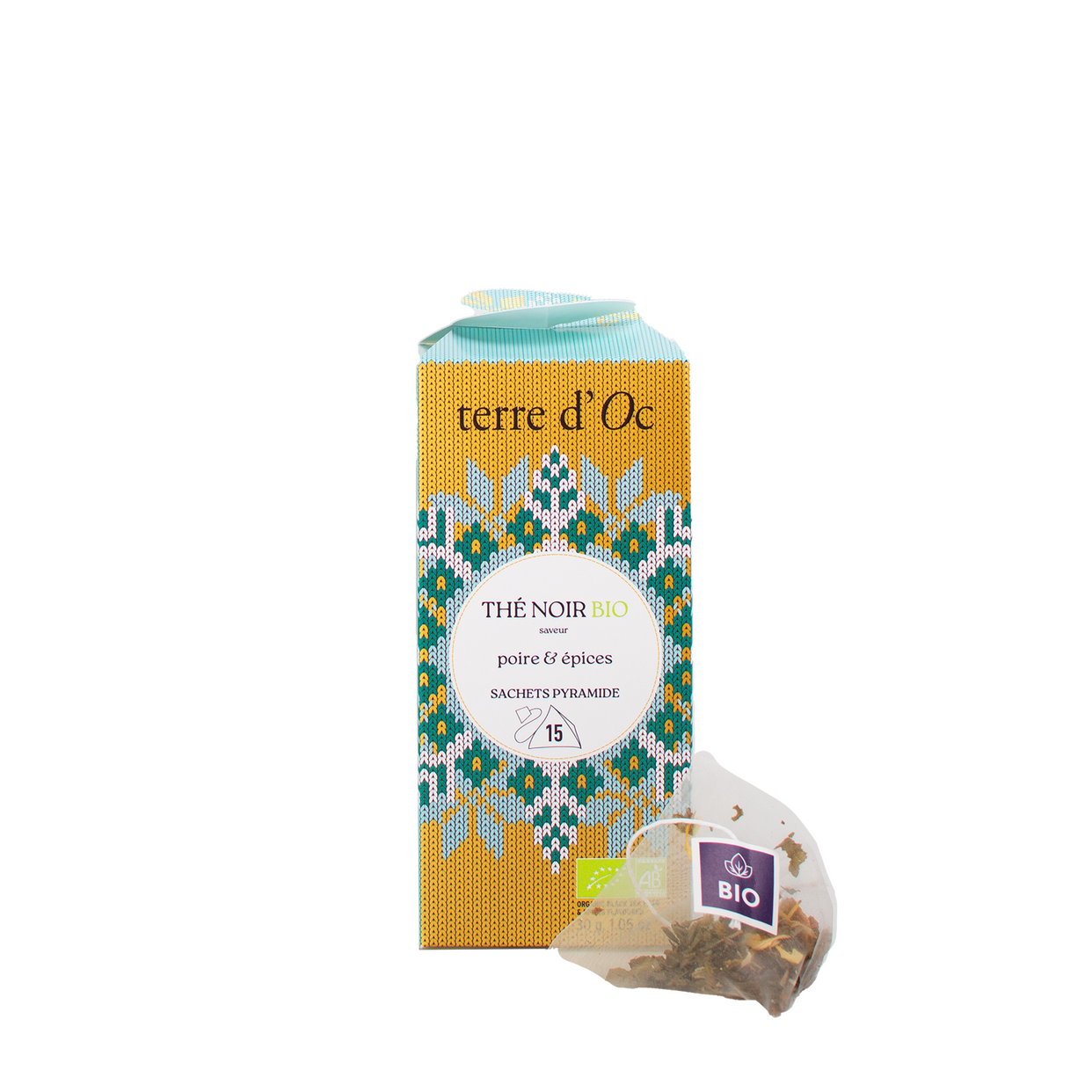 Terre d'Oc - 15 Infusiones té negro pera y especias 30 g - Terre d'Oc
