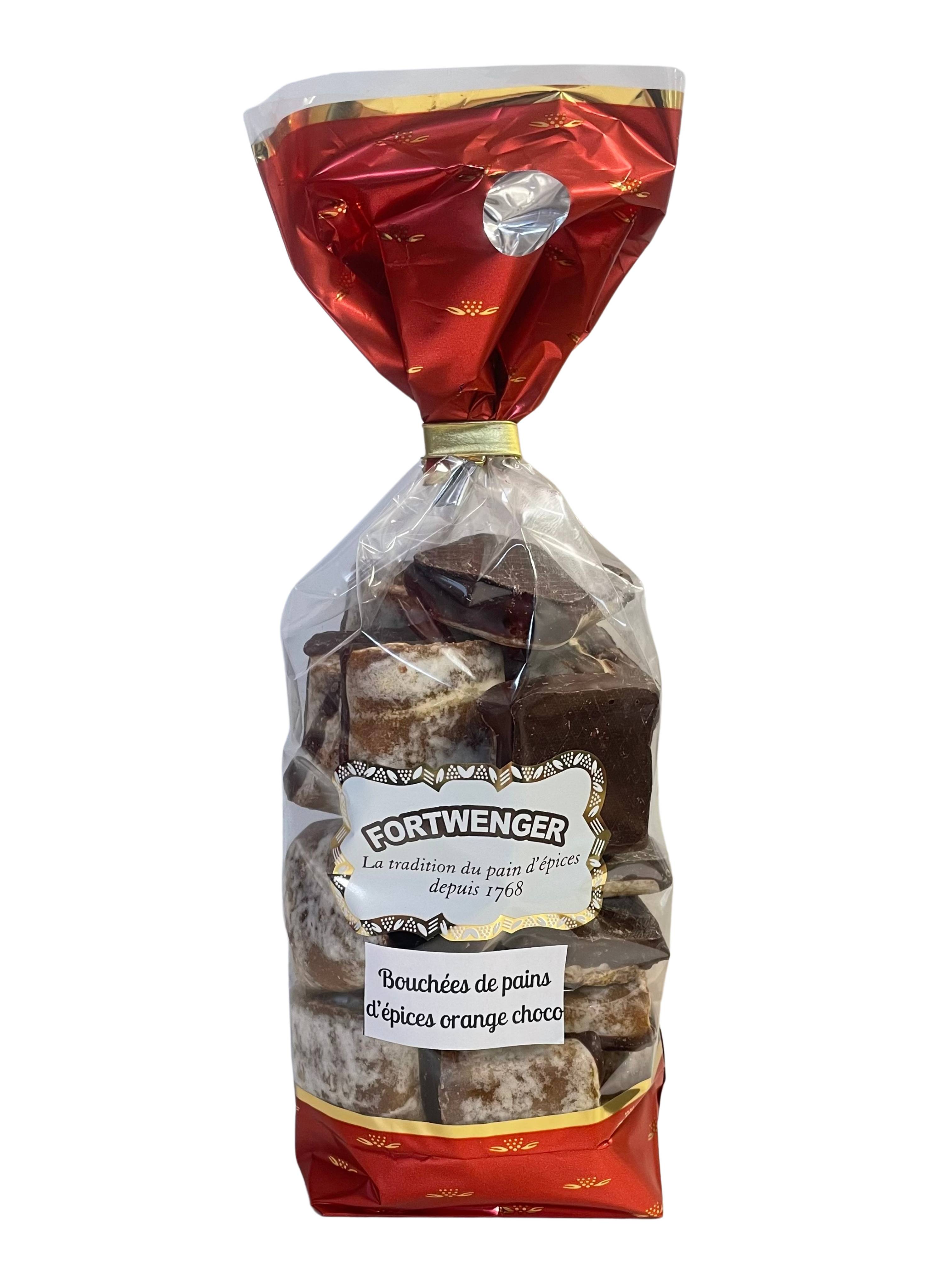 Fortwenger - Bouchées de pain d'épices à l'orange et au chocolat 200 g - Fortwenger