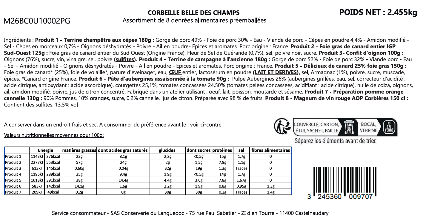 Près des Gourmets - Cofre "La bella de los campos" - Près des Gourmets - Imagen 3