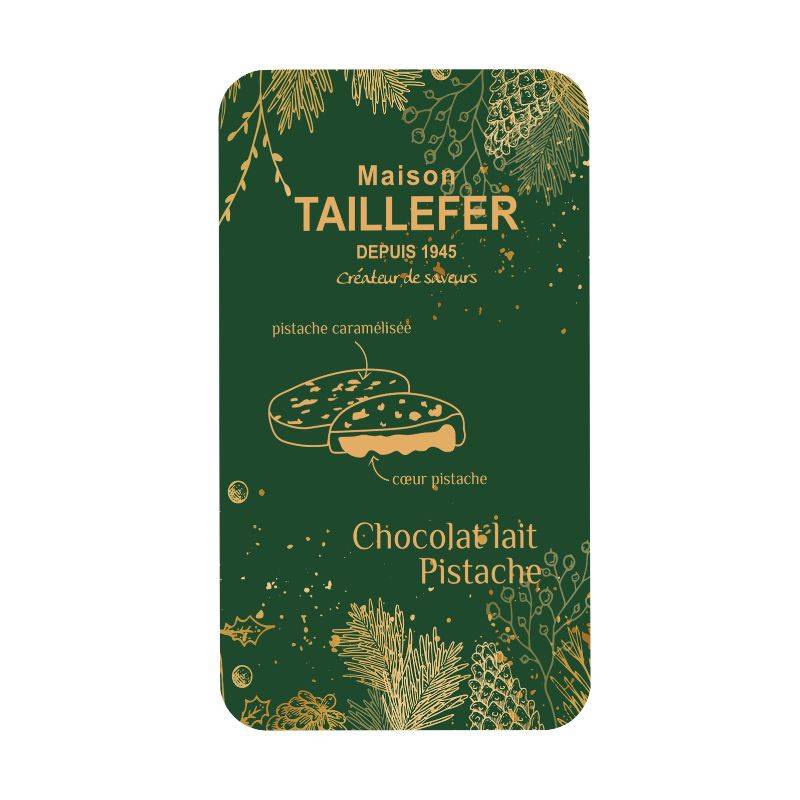 Maison Taillefer - Bouchées chocolat lait fourrage pistache 65 g - Maison Taillefer