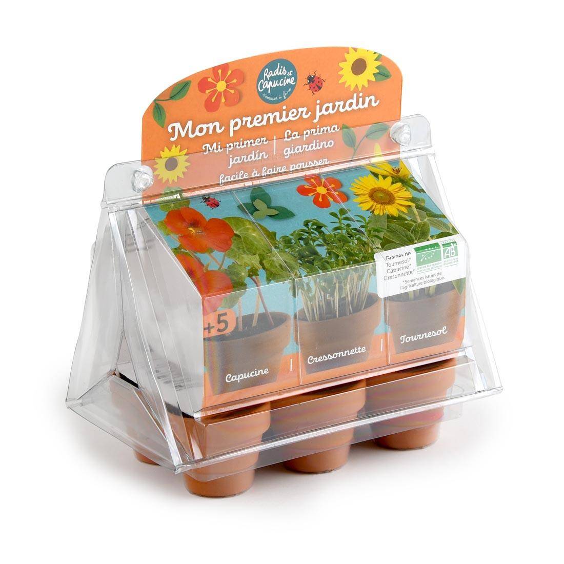 Radis et Capucine - Mini Serre 6 Pots - Mon Premier Jardin - Radis et Capucine - Image 1